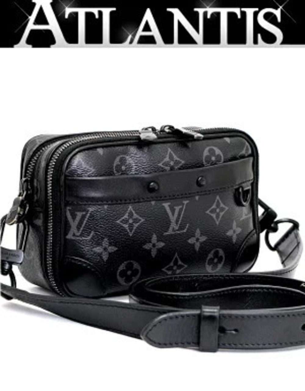 Louis Vuitton Wearable Wallet Shoulder Bag Monogram Eclipse Black